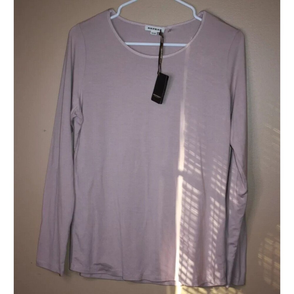 Repeat Cashmere Basic Women's Long-Sleeved Top Size Medium MSRP $115